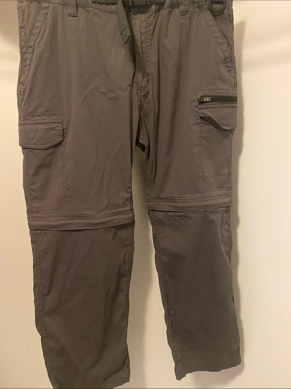 Men's Gray Cargo Zip-Off Pants